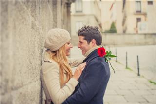 Romantic Couple With Rose