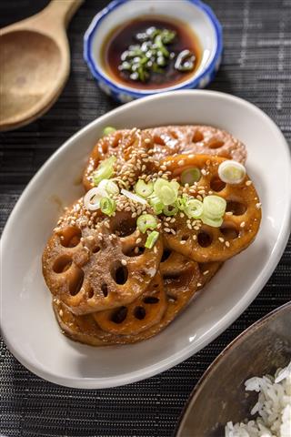Lotus Root Cooked In Soy Sauce