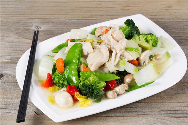 Stir Fry Chicken And Mixed Vegetables