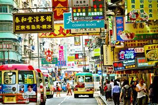 Street Scene In Hong Kong