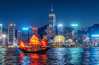 Cityscape Hong Kong And Junkboat