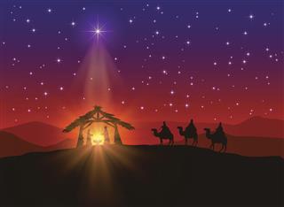 Christian Background With Christmas Star