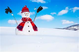 Happy Snowman In Christmas Season
