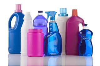 Plastic Bottles Of Chemical Cleaning Products