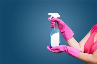 Cleaning Product In Hands