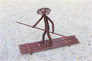 Handmade Boatman Made From Copper Wire