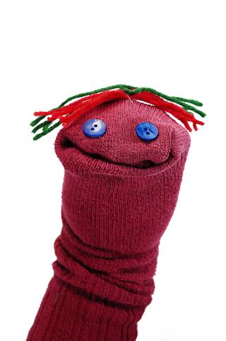 Handmade Red Sock Puppet