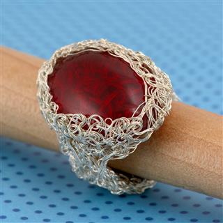 Silver Wire Crochet Ring