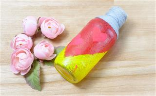Flower And Paints Bottle