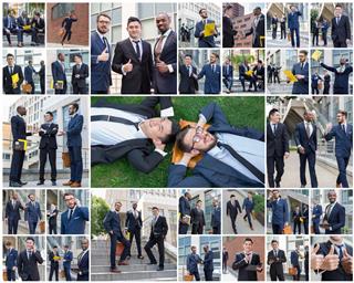 Collage From Portraites Of Business Team