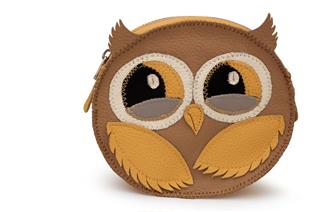 Owl Leather Clutch Bag