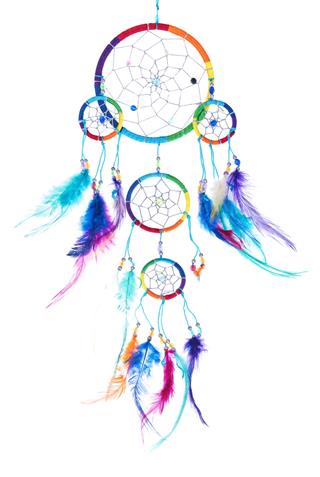 Multi Colored Dream Catcher With Feathers