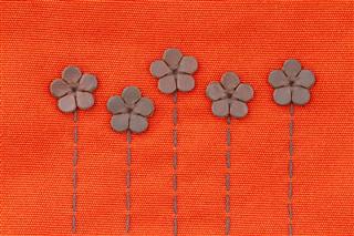 Leather Flowers On Embroidery Pattern