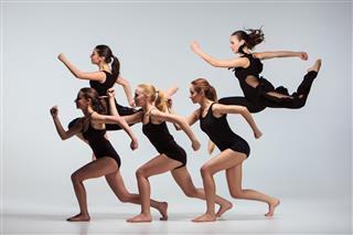 The Group Of Modern Ballet Dancers