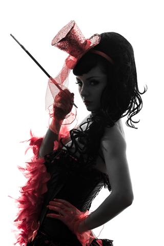 Woman Stripper Showgirl Portrait Silhouette