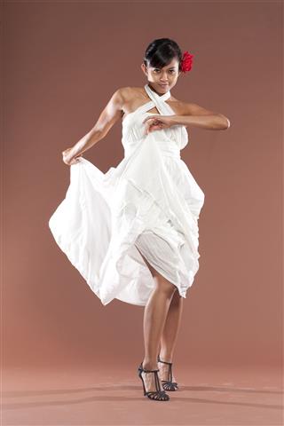 Flamenco Dancer In White Dress
