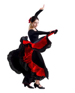 Woman In Red And Black Dancing
