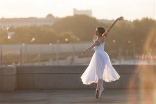Ballerina In The Center Of Moscow