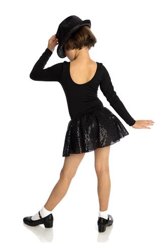 Young Girl In Black Praticing Tap Dancing
