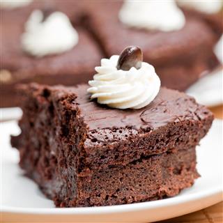 Decadent Brownie With Cream