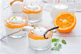 Creamy Rice Pudding With Orange Custard