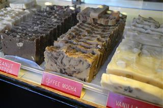 Slices Of Fudge At A Candy Shop