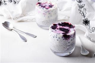 Chia Pudding With Blueberry Sauce