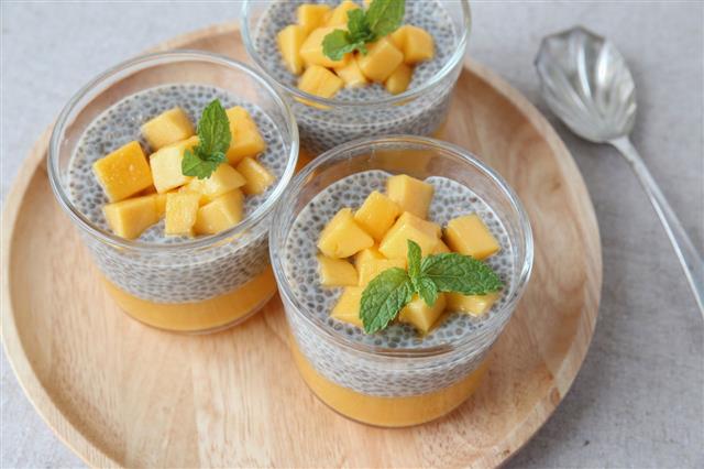 Homemade Chia Seed Pudding With Mango