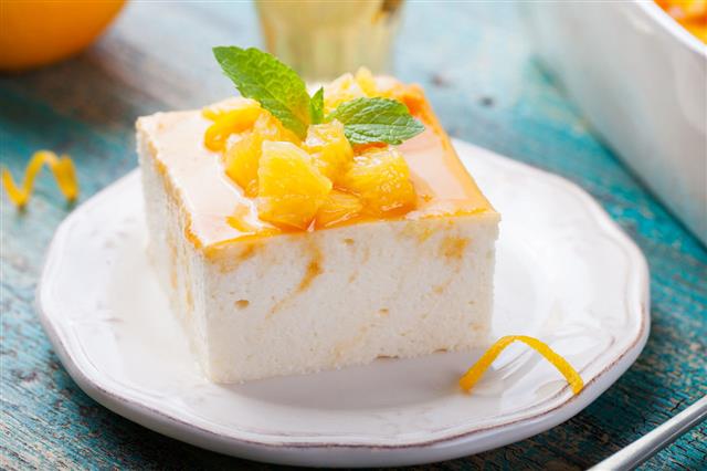 Cheesecake Cottage Cheese Pudding With Oranges