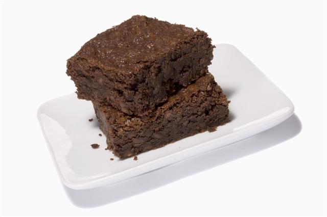 Chocolate Brownies On A Plate