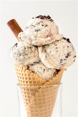 Waffle Cone Stracciatella Ice Cream