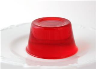 Red Fruit Jelly On Ceramic Plate