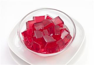Red Jelly In A Glass Bowl