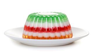 Fruit And Milk Jelly On Plate