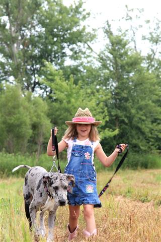 Country Girl And Her Dog