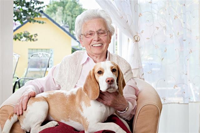 Senior Woman With Her Dog