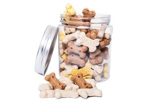 Dry Food For Dogs In Transparent Jar