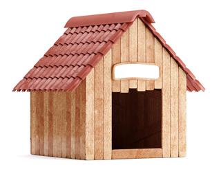 Wooden Doghouse Isolated