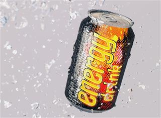 Energy Drink Can With Splash