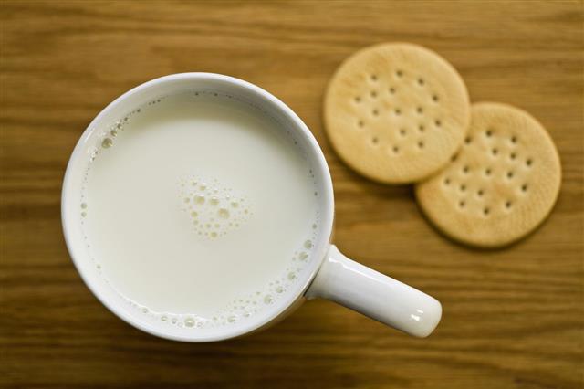 Butter Cookies And Cup Of Milk