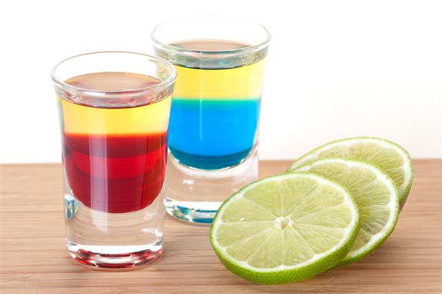 Red And Blue Tequila Shots