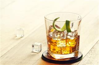 Glass Of Whiskey With Ice