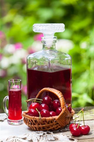 Glass Of Cherry Brandy Liqueur