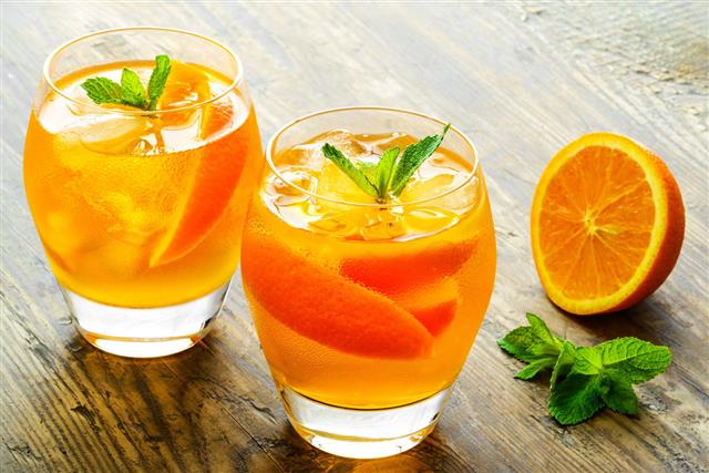 Cocktail Orange Juice With Mint