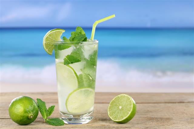Mojito Cocktail On The Beach