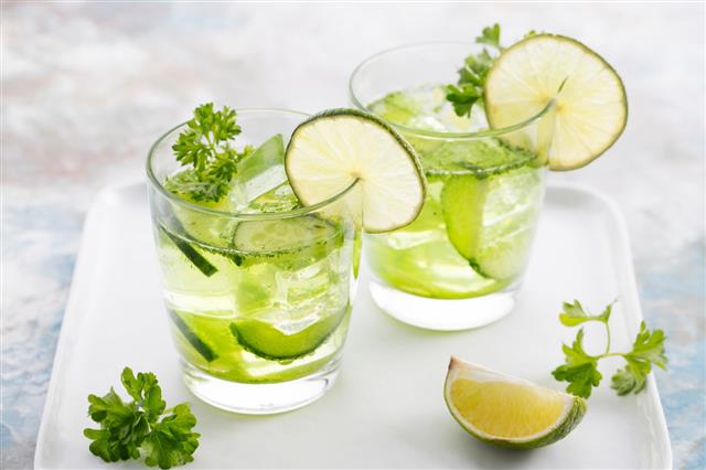 Lime Cucumber Parsley Cocktail