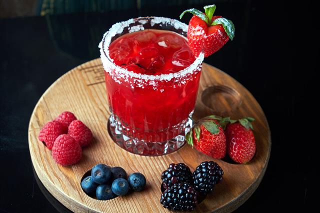 Alcoholic Cocktail With Berries