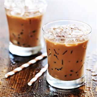 Iced Coffee With Straws