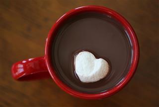 Hot Chocolate With Heart Shaped Marshmallow