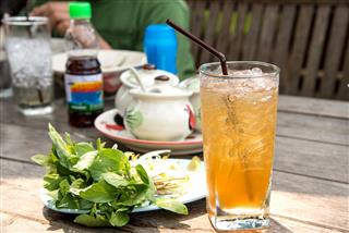 Tamarind Juice With Ice On Table